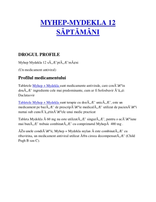 Cumpăra Myhep-Mydekla 12 săptămâni| Preț Myhep-Mydekla 12 săptămâni medicament