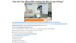 Học phí Cao đẳng Điều dưỡng Hà Nội có cao không?