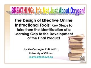 The Design of Effective Online Instructional Tools: Key Steps to take from the Identification of a Learning Gap to the