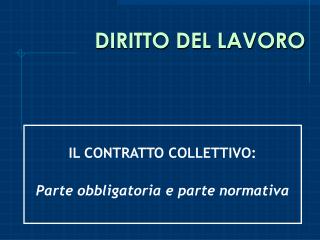 DIRITTO DEL LAVORO