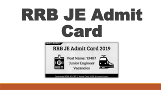 RRB JE Admit Card 2019 For CBT 2 Released Region Wise Link Available