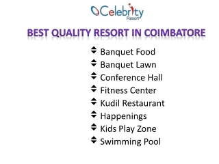 Best Quality Resort In Coimbatore