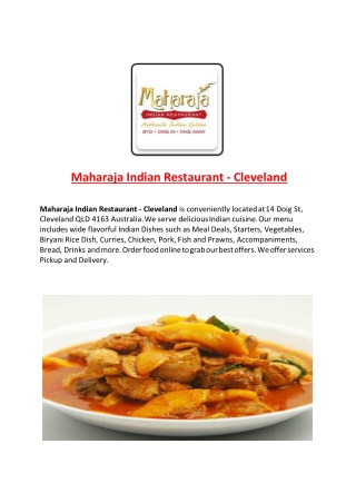 Maharaja Indian Restaurant ­ Cleveland-Cleveland - Order Food Online