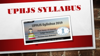 UPHJS Syllabus 2019 Download for 61 District Judge Posts