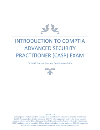 [PDF] Introduction to CompTIA Advanced Security Practitioner (CASP) Exam