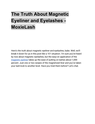 The Truth About Magnetic Eyeliner and Eyelashes - MoxieLash