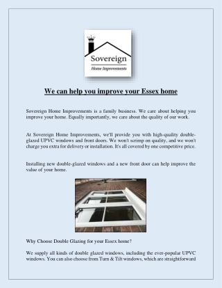 We can help you improve your Essex home