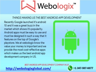 Things making us the best android app development company in US