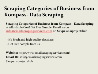 Scraping Categories of Business from Kompass