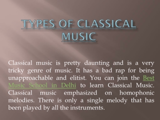 Types of Classical Music