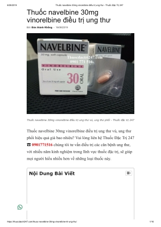 Thuoc navelbine 30mg vinorelbine - Thuoc dac tri 247