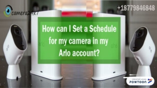 How can I set a schedule for my camera in my Arlo account?