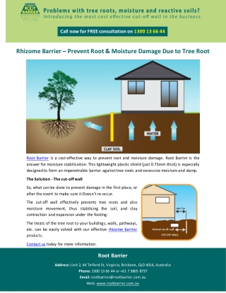 Rhizome Barrier – Prevent Root & Moisture Damage Due to Tree Root