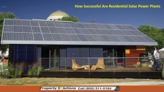 How Successful Are Residential Solar Power Plants