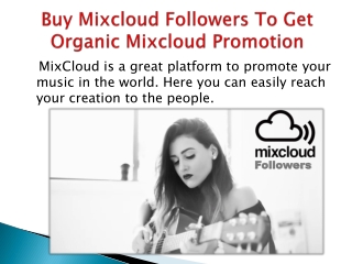 Buy Mixcloud Followers To Get Organic Mixcloud Promotion