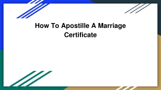 How To Apostille A Marriage Certificate