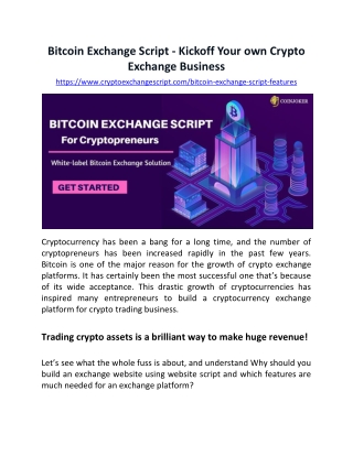 Bitcoin Exchange Script -To Kickstart Bitcoin Exchange