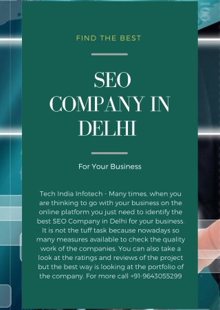 Tech India Infotech - Find the best SEO Company in Delhi for your business