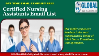 Certified Nursing Assistants Email List