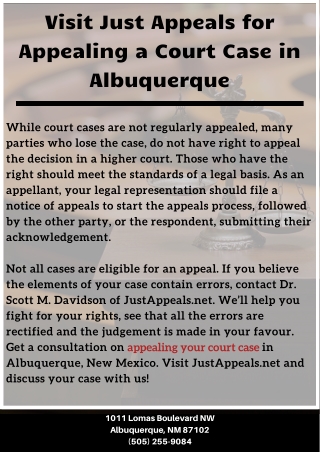 Visit Just Appeals for Appealing a Court Case in Albuquerque