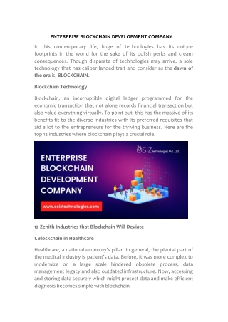 ENTERPRISE BLOCKCHAIN DEVELOPMENT COMPANY