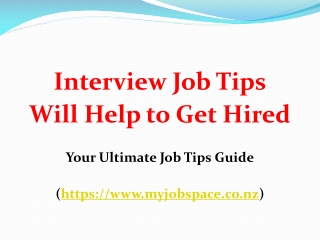 Job Interview Tips for Getting a Dream Job