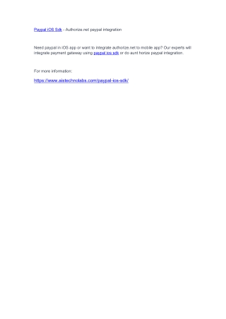 Paypal iOS Sdk - Authorize.net paypal integration