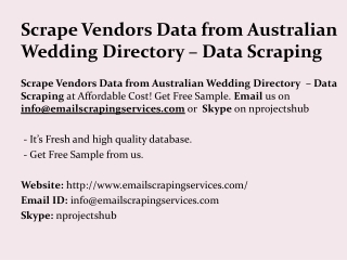 Scrape Vendors Data from Australian Wedding Directory