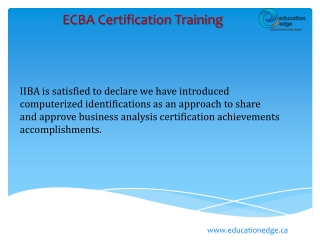 ECBA certification training