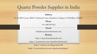 Quartz Powder Supplier in India