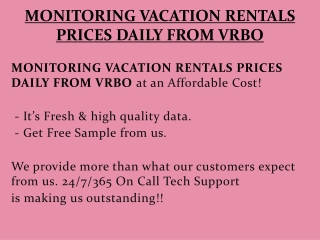 MONITORING VACATION RENTALS PRICES DAILY FROM VRBO