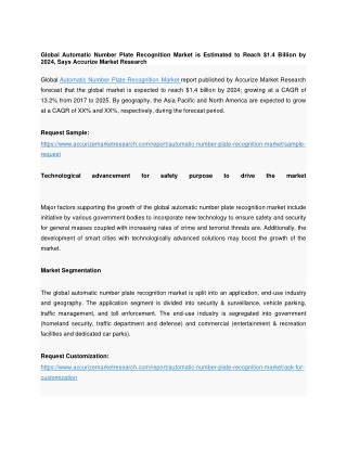 Automatic Number Plate Recognition Market