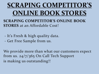 SCRAPING COMPETITOR’S ONLINE BOOK STORES