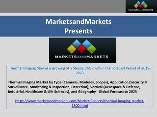 Thermal Imaging Market is growing at a Steady CAGR within the Forecast Period of 2019-2023