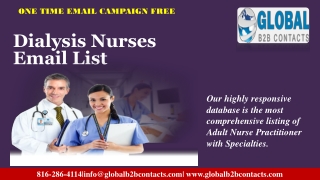 Dialysis Nurses Email List