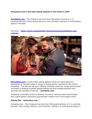 AmoLatina.com is the best dating website in the world in 2019