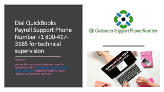 Dial QuickBooks Payroll Support Phone Number 1 800-417-3165