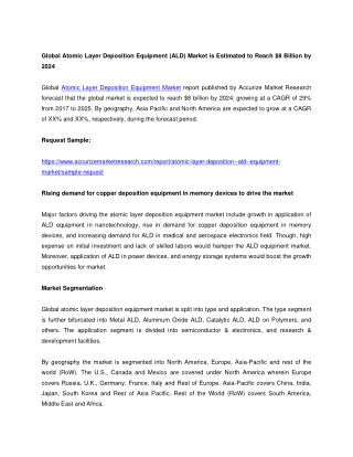 Atomic Layer Deposition (ALD) Equipment