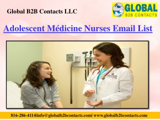 Adolescent Médicine Nurses Email List