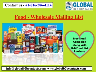 Food - Wholesale Mailing List