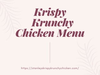 Krispy Krunchy Chicken Menu