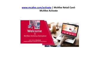 www.mcafee.com/activate | McAfee Retail Card - McAfee Activate