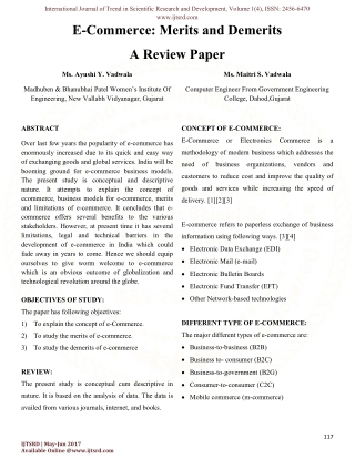 E-Commerce: Merits and Demerits A Review Paper