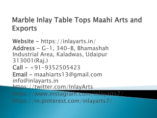Marble Inlay Table Tops Maahi Arts and Exports
