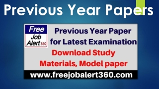 Previous Year Paper for Latest Examination - Study Materials, Model paper