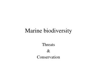 Marine biodiversity