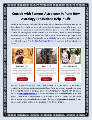 Consult with Famous Astrologer in Pune How Astrology Predictions Help In Life