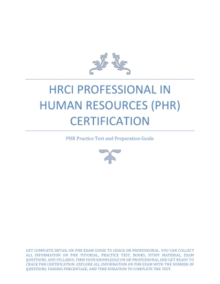 Learn How to Become HRCI Professional in Human Resources (PHR) Certification