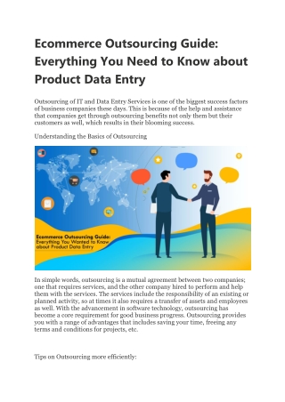 Ecommerce Outsourcing Guide: Everything You Need to Know about Product Data Entry