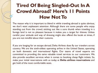 Tired Of Being Singled-Out In A Crowd Abroad? Here’s 11 Points How Not To